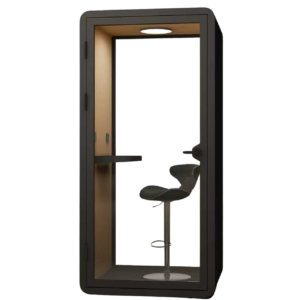 black phone booth pod