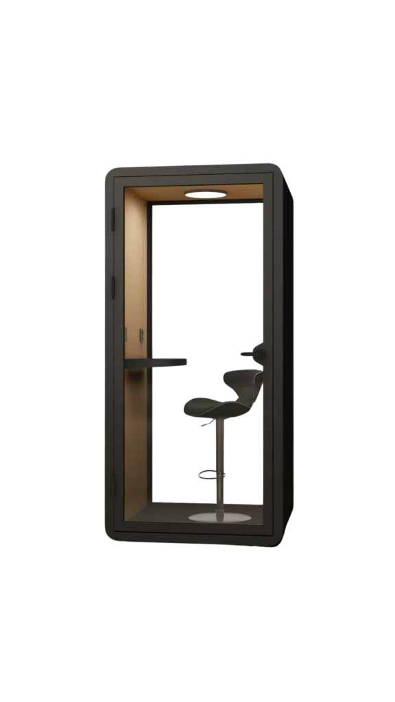 black phone booth pod