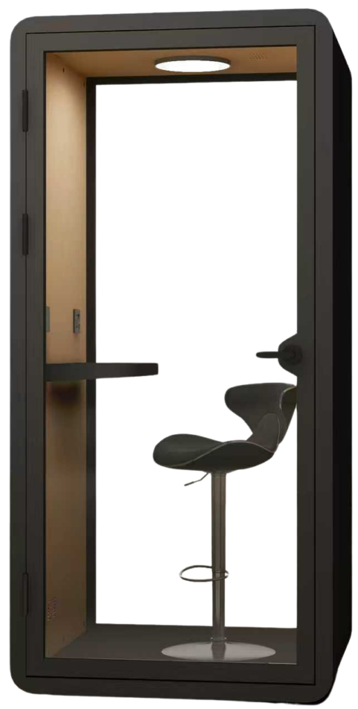 black phone booth pod